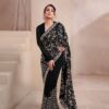Floral Multi Thread and Sequins Embroidered Partywear Saree (SC23315)