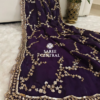 Purple Gold Beads, Sequins Embroidered Partywear Saree (SC11229)