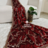Maroon Gold Beads, Sequins Embroidered Partywear Saree (SC11226)