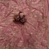Pink Gold Beads, Sequins Embroidered Partywear Fandy Satin Silk Saree (SC11227)