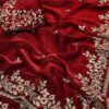 Maroon Tissue Silk Gold Sequins Embroidery Saree (SC35324)