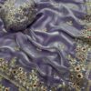 Lavender Tissue Silk Gold Sequins Embroidery Saree (SC35326)