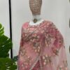 Designer Soft Net Saree with Beautiful Thred Embroidery & Sequins Work (SC338801)
