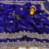 Blue Cutdana Beads & Sequins Embroidered Partywear Saree (SC85513)