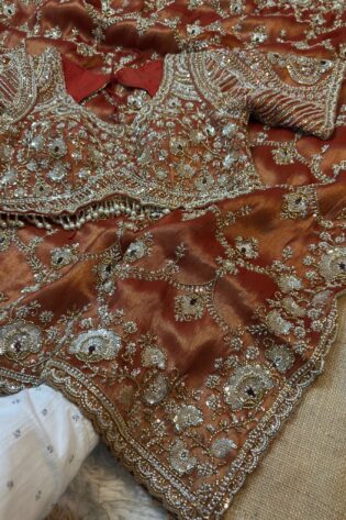 Luxury Silk Saree with Zari, Sequins, Cutdana, Beads, Embroidery Work Saree (SC44112)