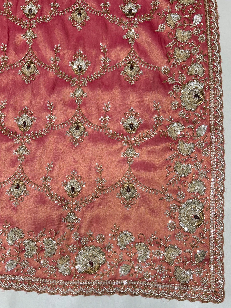 Ultra Luxury Silk Saree with Pearl, Zari, Sequins, Cutdana, Beads, Embroidery Work Saree with Readymade Blouse (SC44111) - Image 5