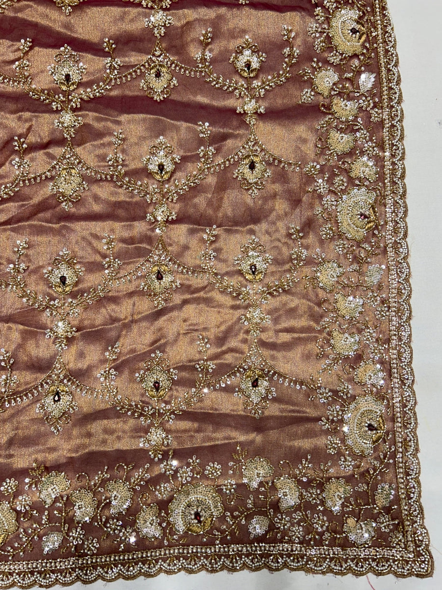 Ultra Luxury Silk Saree with Pearl, Zari, Sequins, Cutdana, Beads, Embroidery Work Saree with Readymade Blouse (SC44113) - Image 4