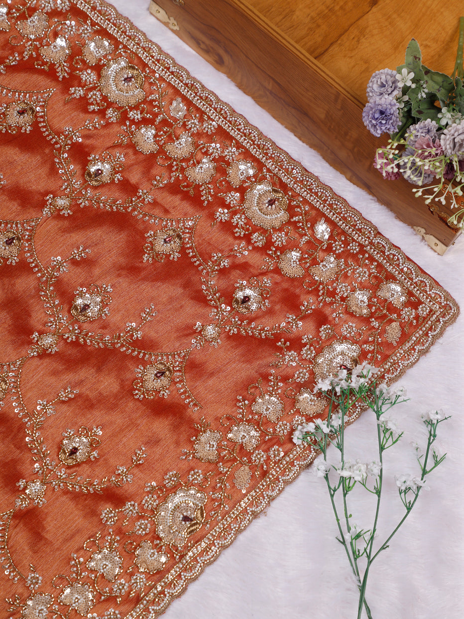 Ultra Luxury Silk Saree with Pearl, Zari, Sequins, Cutdana, Beads, Embroidery Work Saree with Readymade Blouse (SC44112) - Image 12
