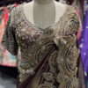 Ultra Luxury Brown Saree with Pearl, Zari, Sequins, Cutdana, Beads, Diamond Embroidery Work Saree with Readymade Blouse (SC42113)