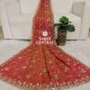 Gajari Pink Ultra Luxury Fandy Satin Silk Saree with Gold Beads, Cutdana, Sequins Embroidery Work (SC22116)