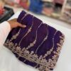 Premium Fandy Satin Silk Saree with Gold Beads, Cutdana, Sequins Embroidery Work (SC35110)