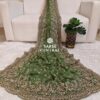 Ultra Luxury Green Fandy Satin Silk Saree with Gold Beads, Cutdana, Sequins Embroidery Work (SC38122)