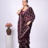Ultra Luxury Purple Wine Fandy Satin Silk Saree with Sequins Embroidery Work (SC28116)