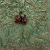 Sea Green Gold Beads, Sequins Embroidered Partywear Fandy Satin Silk Saree (SC11247)