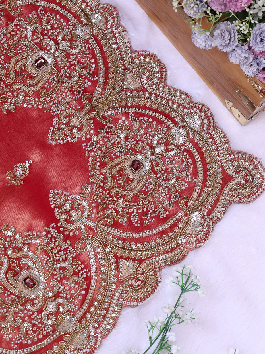 Ultra Luxury Silk Saree with Pearl, Zari, Sequins, Cutdana, Beads, Diamond Embroidery Work Saree with Readymade Blouse (SC42111) - Image 13