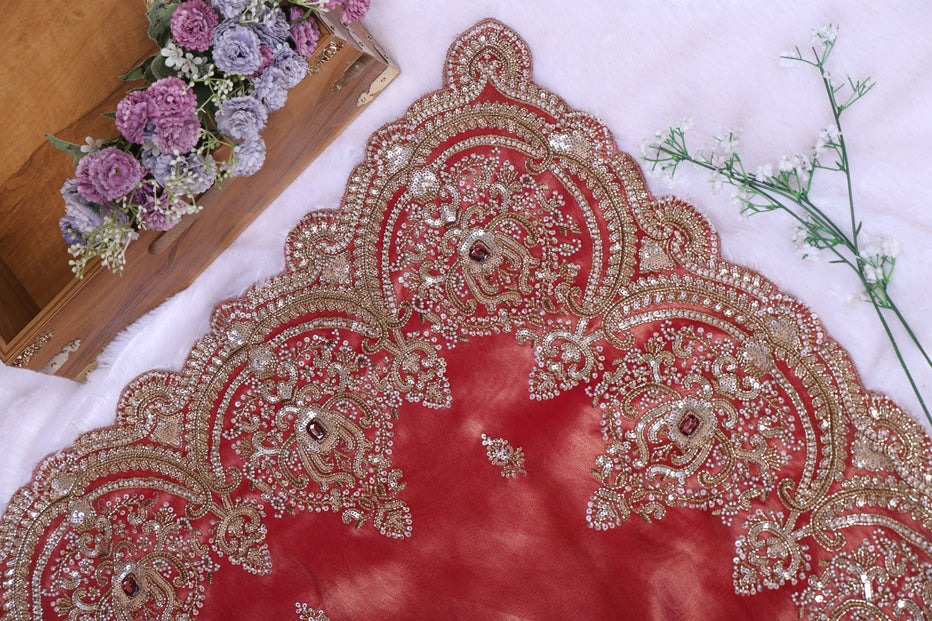 Ultra Luxury Silk Saree with Pearl, Zari, Sequins, Cutdana, Beads, Diamond Embroidery Work Saree with Readymade Blouse (SC42111) - Image 14