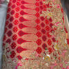Royale Red Designer Saree with Gold Detailing and Motifs with Gota patti Multi thread, Pearl, Dori, Sequins and Cutdana Beads Work (SC95222)