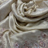Royale Rani Ivory Luxury Designer Silk Floral Saree with Pearl, Zari, Sequins, Cutdana, Beads, Embroidery Work Saree (SC45115)
