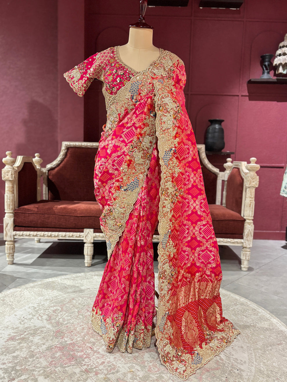 Royale Luxury Designer Saree with Pearl, Zari, Sequins, Dori Embroidery Work Saree (SC85111)