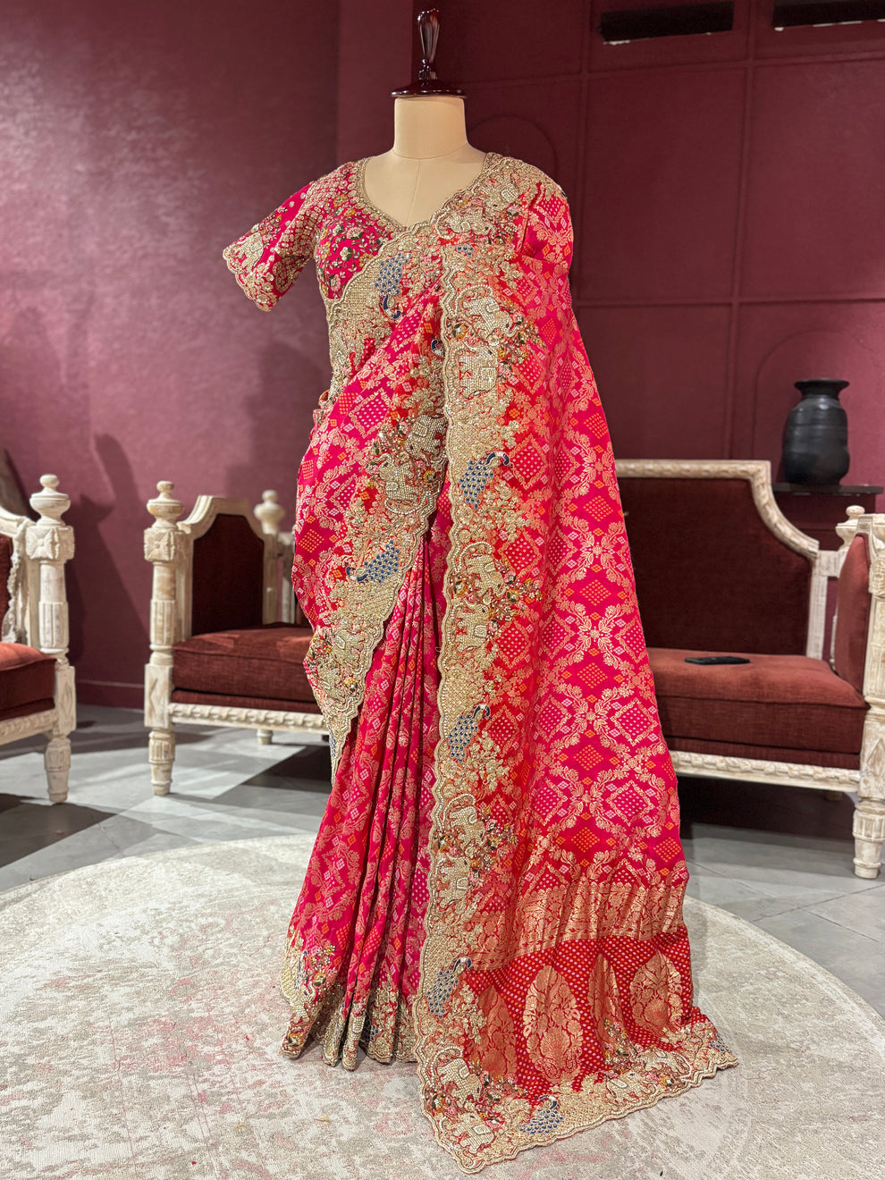 Royale Luxury Designer Saree with Pearl, Zari, Sequins, Dori Embroidery Work Saree (SC85111) - Image 4