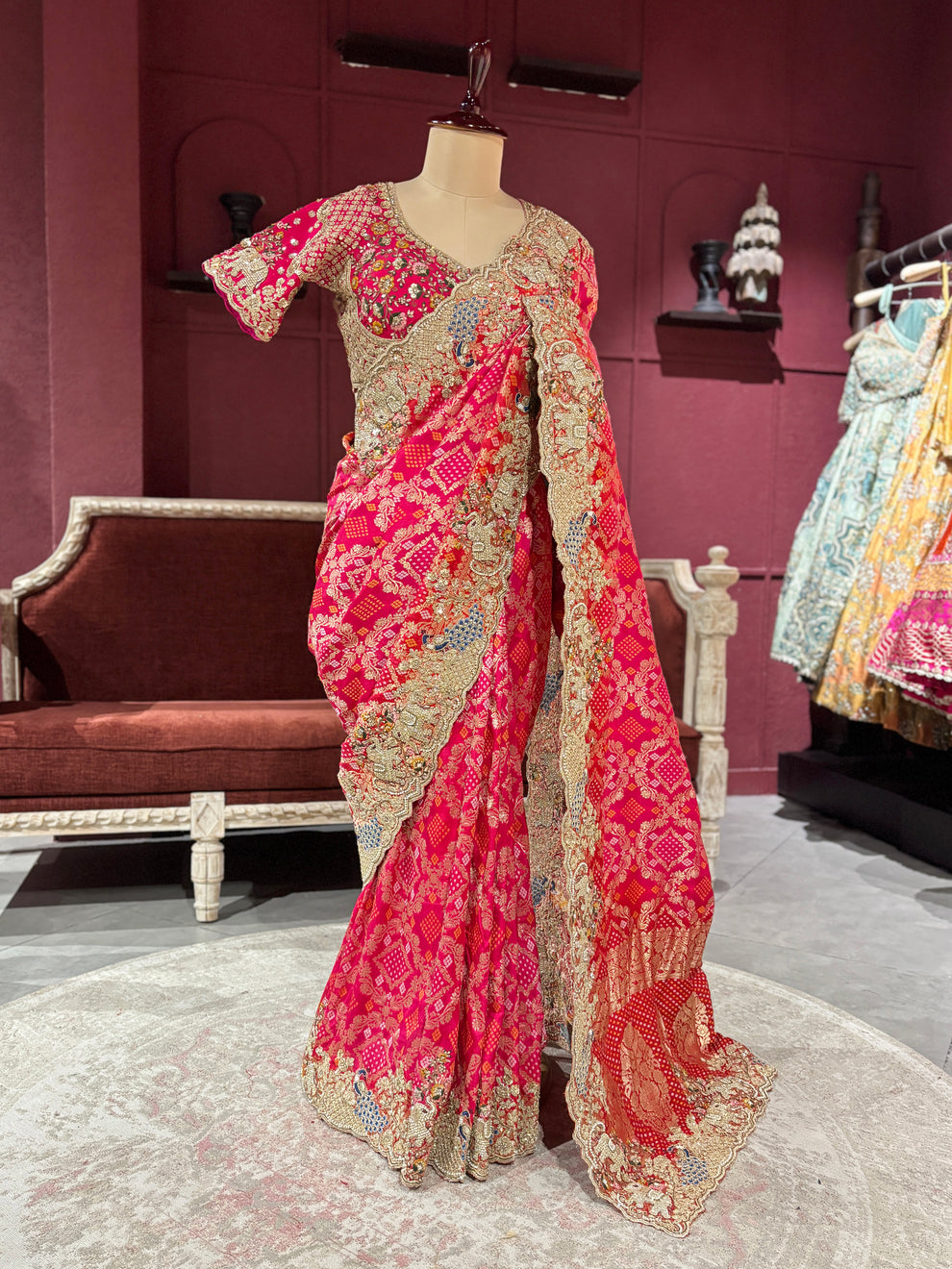 Royale Luxury Designer Saree with Pearl, Zari, Sequins, Dori Embroidery Work Saree (SC85111) - Image 3