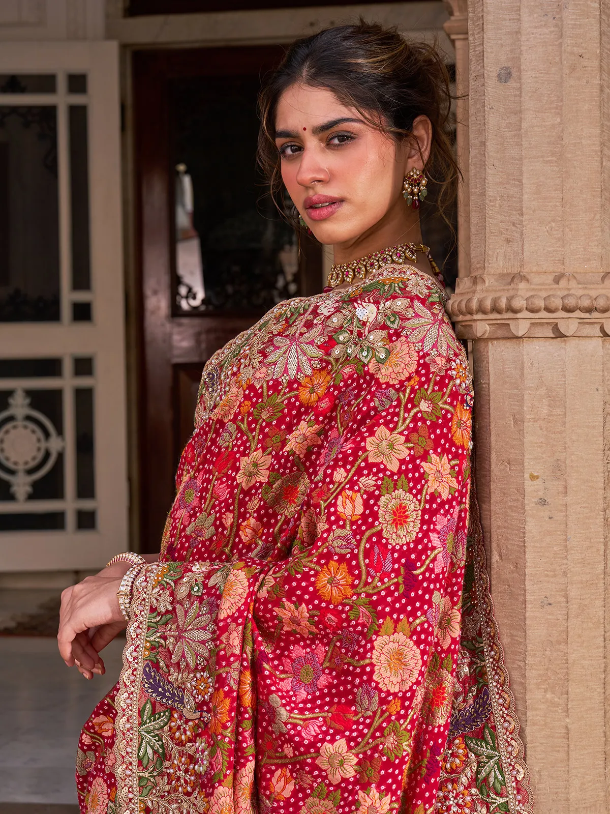 Royal Rani Pink Luxury Designer Saree with Resham Embroidery, Zardosi, Pearl, Zari, Sequins, Cutdana Beads, Embroidery Work Saree (SC86111) - Image 4