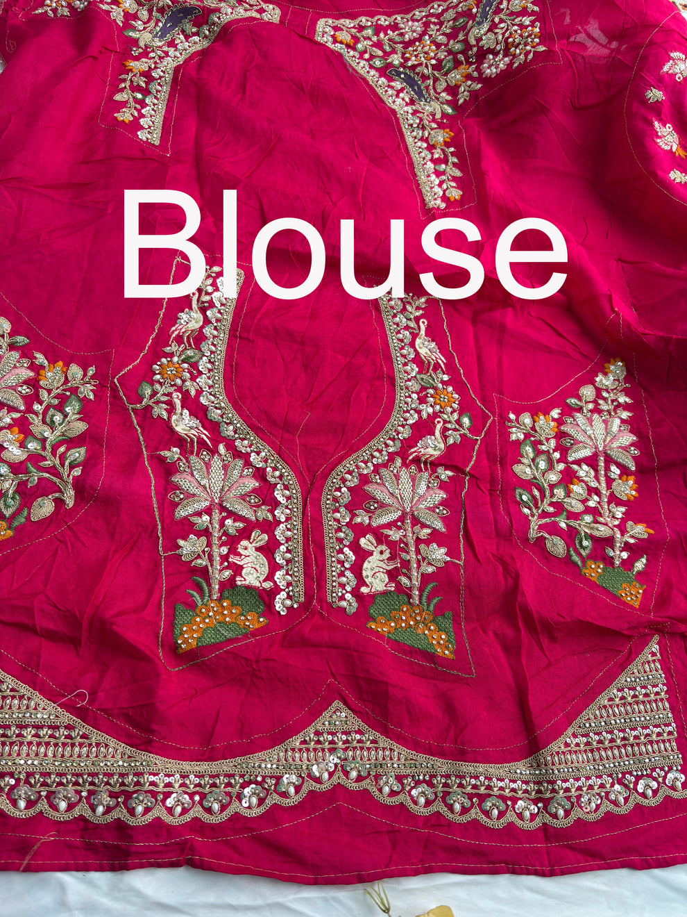 Royal Rani Pink Luxury Designer Saree with Resham Embroidery, Zardosi, Pearl, Zari, Sequins, Cutdana Beads, Embroidery Work Saree (SC86111) - Image 12