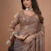 Ultra Luxury Satin Silk Saree with Sequins, Cutdana Beads Embroidery Work Saree (SC78111)