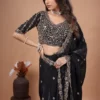 Ultra Luxury Satin Silk Saree with Sequins, Cutdana Beads Embroidery Work (SC35111)