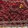 Ultra Luxury Maroon Pure Fandy Satin Silk Saree with Sequins, Cutdana Beads Embroidery Work (SC87119)