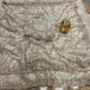 Ultra Luxury Ivory Pure Fandy Satin Silk Saree with Sequins, Cutdana Beads Embroidery Work (SC87116)