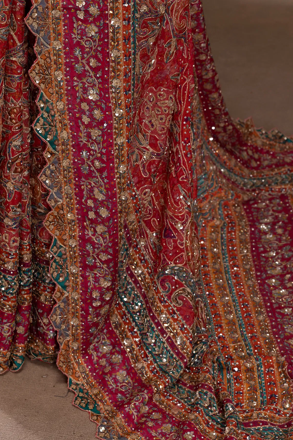 Ultra Luxury Designer Saree with Mirror Work, Elegant Gotapatti Detailing with Readymade Blouse (SC58111) - Image 4