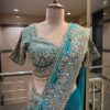 Royal Teal Blue Luxury Designer Saree with Pearl, Zari, Sequins, Cutdana, Beads, Embroidery Work Saree with Readymade Blouse (SC23114)