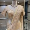 Royal Ivory & Golden Luxury Designer Saree with Pearl, Zari, Sequins, Cutdana, Beads, Embroidery Work Saree with Readymade Blouse (SC23112)