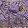 Ultra Luxury Levender Pure Fandy Satin Silk Saree with Sequins, Cutdana Beads Embroidery Work (SC87122)