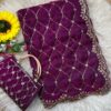 Ultra Luxury Magenta Pure Space Silk Saree with Cutdana Beads Work, Sequins Embroidery Work and Matching Premium Purse (SC81117)