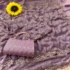 Ultra Luxury Levender Pure Space Silk Saree with Cutdana Beads Work, Sequins Embroidery Work and Matching Premium Purse (SC81114)