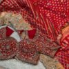 Luxury Designer Khaddi Silk Saree Bandhani Print with Pearl, Sequins, Cutdana, Beads Embroidery Work Saree with Readymade Blouse - Red (SC23116)