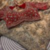 Ultra Luxury Golden Red Silk Saree with Pearl, Zari, Sequins, Cutdana, Beads, Embroidery Work Saree with Readymade Blouse (SC44114)