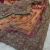 Luxury Designer Saree with Pearl, Sequins, Cutdana, Beads, Embroidery Work Saree with Readymade Blouse - Copper (SC23117)