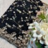 Ultra Luxury Black Pure Space Silk Saree with Heavy Gold Cutdana Beads Work, Sequins Embroidery Work (SC52113)