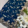 Ultra Luxury Blue Pure Space Silk Saree with Heavy Gold Cutdana Beads Work, Sequins Embroidery Work (SC52112)