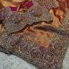 Luxury Designer Saree with Pearl, Sequins, Cutdana, Beads Embroidery Work Saree & Stone Work with Readymade Blouse - Copper Rose (SC27111)