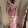 Ultra Luxury Celebrity Designers Inspired 3D Floral Net Saree with Readymade Blouse - Pink (SC47213)