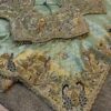 Luxury Jacquard Silk Saree with Pearl, Sequins, Cutdana Beads & Intricate Embroidery Work with Readymade Blouse - Light Mint Leaf Green Gold (SC89113)