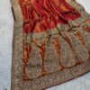 Luxury Banarasi Jacquard Silk Saree with Zardozi, Beads & Stone Work - Red (SC51223)