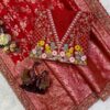 Premium Banarasi Jacquard Silk Saree with Sequins & Dori Embroidery Work with 2 Blouse Pieces (SC88221)