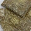 Luxury Designer Soft Net Saree with Heavy Cutdana Beads & Sequins Embroidery Work with Readymade Blouse - Champagne Gold (SC99228)