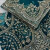 Luxury Designer Soft Net Saree with Heavy Cutdana Beads & Sequins Embroidery Work Saree with Readymade Blouse - Teal (SC99224)