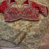 Luxury Kanjivaram Silk Saree with Heavy Dabka & Zari Work with Readymade Blouse - Champagne Gold (SC57111)